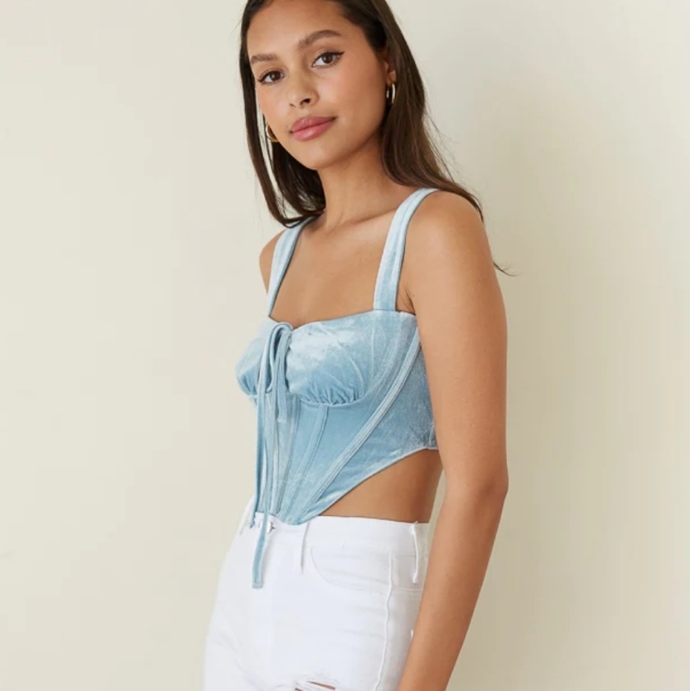 American Threads Greta Velvet Corset Top